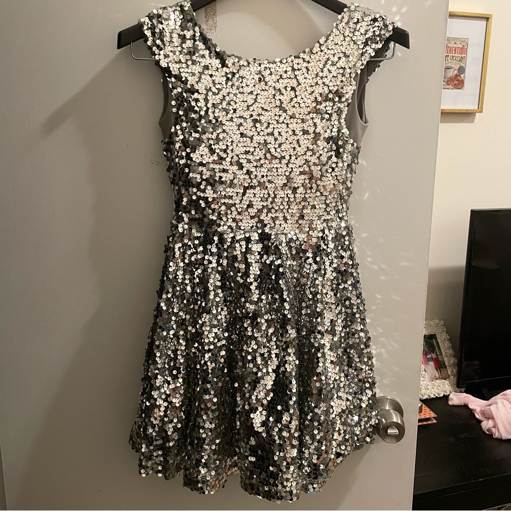 NWT Topshop silver sequin dress